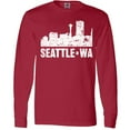 thumbnail image 3 of Inktastic Seattle Skyline Grunge Long Sleeve T-Shirt, 3 of 5
