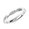 thumbnail image 2 of 14k White Gold 2.5mm Petite Twisted Vine Simulated Diamond Ring Wedding Band Matching Ring (4.5), 2 of 6