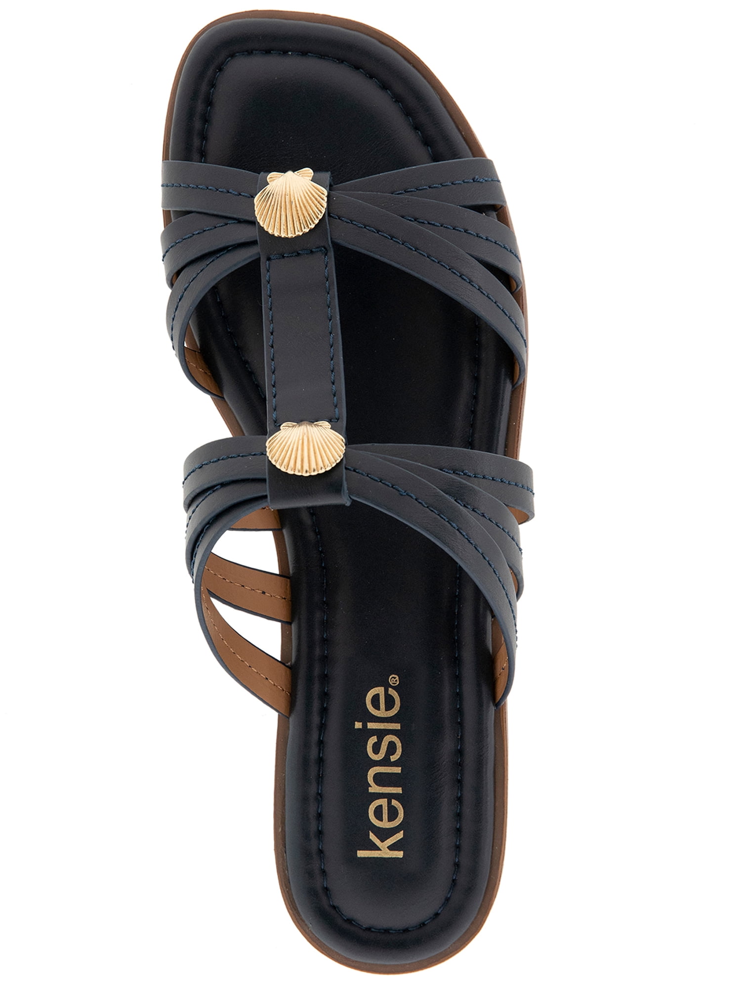Kensie Women's Rallow Shell Strappy Slide Sandal