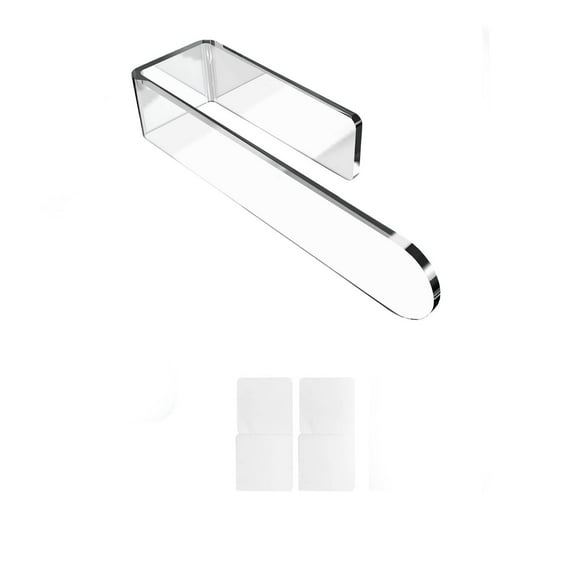 Modern Acrylic Bathroom Towel Holder and Wall Mounted Rack for Hand Towels Brushed Black Finish Installation