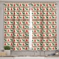 thumbnail image 2 of Ambesonne Nordic Valance & Curtain, Pixel Art Christmas, 55"x45", Emerald Beige Scarlet, 2 of 6