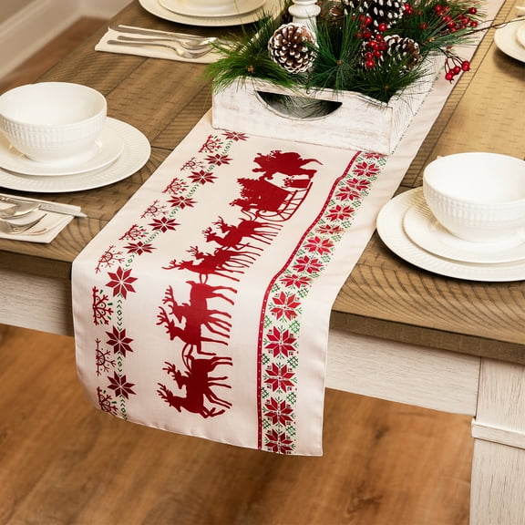Dashing Through the Snow Rectangular Christmas Table Runner - 72"