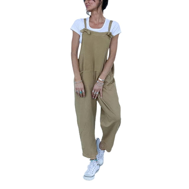Lucakuins - Mono largo para mujer, informal, sin mangas, color sólido, holgado, con bolsillos Lucakuins moda
