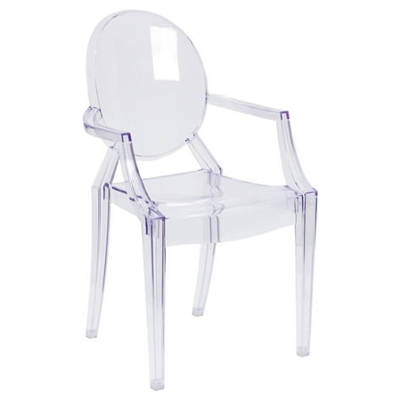 Louis Ghost Arm Chair - Flash Furniture Transparent Crystal Ghost Chair with Arms