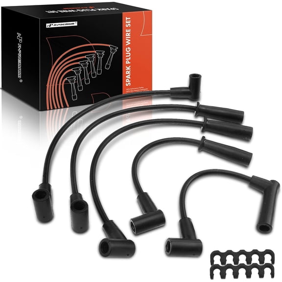 A-Premium Ignition Spark Plug Wires Set of 5 Compatible with Dodge Dakota 1996-2002 & Jeep Wrangler 1991-2002 Cherokee 1991-2000 Comanche 1991-1992 TJ 1997-2002
