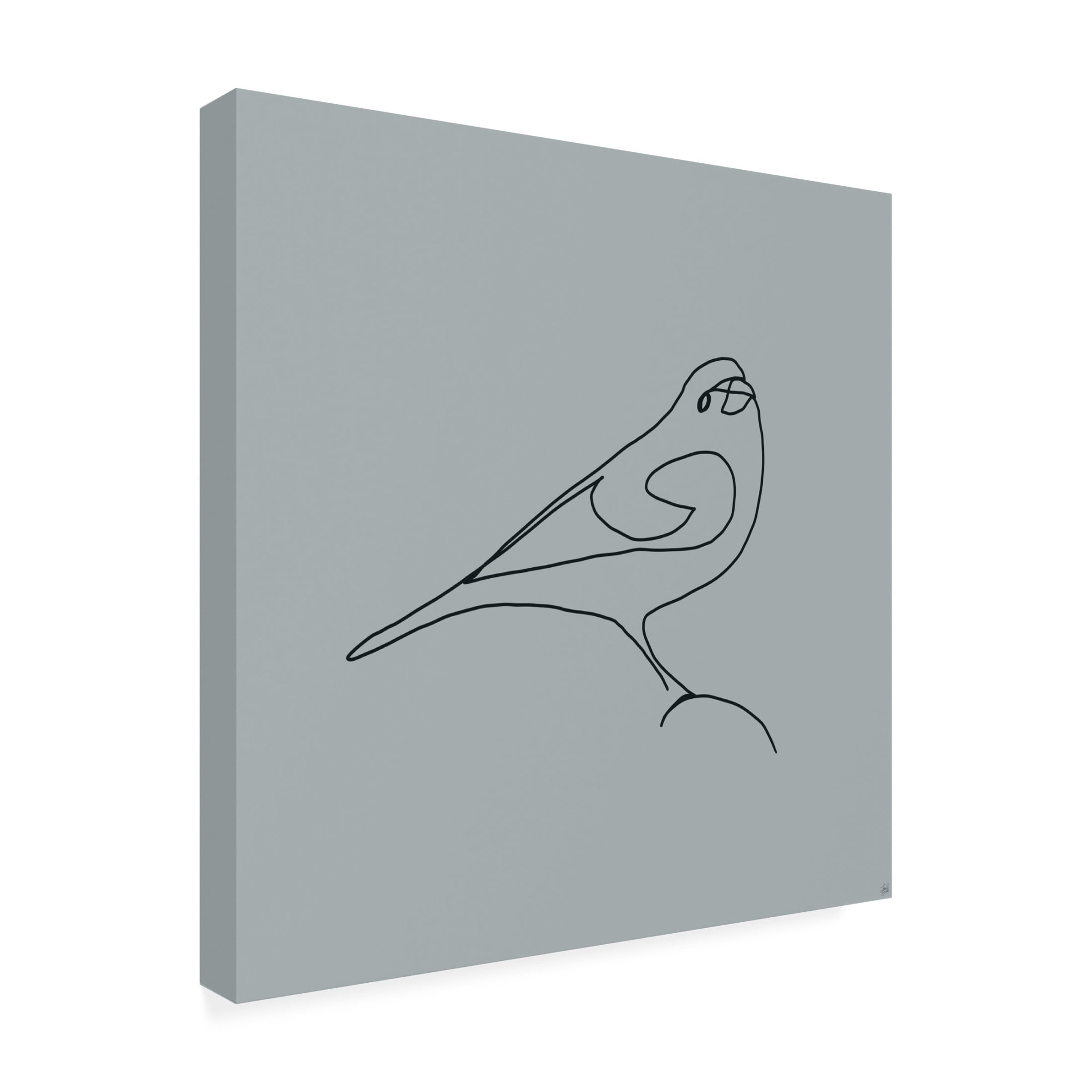 Canvas Wall Art - Line and Brush 'Line Bird 1' Wall Art for Living Room, Bedroom, or Office Décor by Trademark Fine Art - 24 x 24 Inches