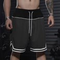 thumbnail image 6 of Maqroz Mens Basketball Shorts Athletic Gym Training Shorts with Pockets Striped Elastic Waist Drawstring Sportswear Running Workout Active Summer Casual Short Pants, 6 of 6