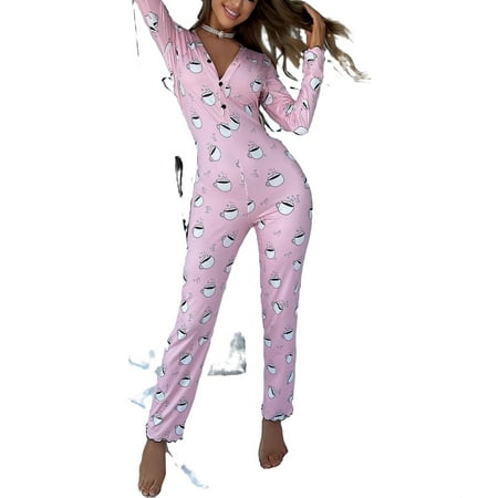 

Women s Rompers Baby Pink Casual Cartoon Deep V Neck null Long Sleeve