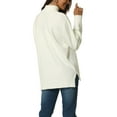 thumbnail image 3 of INSPIRE CHIC Women's Turtleneck Long Sleeve Spilt Hem Tunic Pullover Sweater XL White, 3 of 6