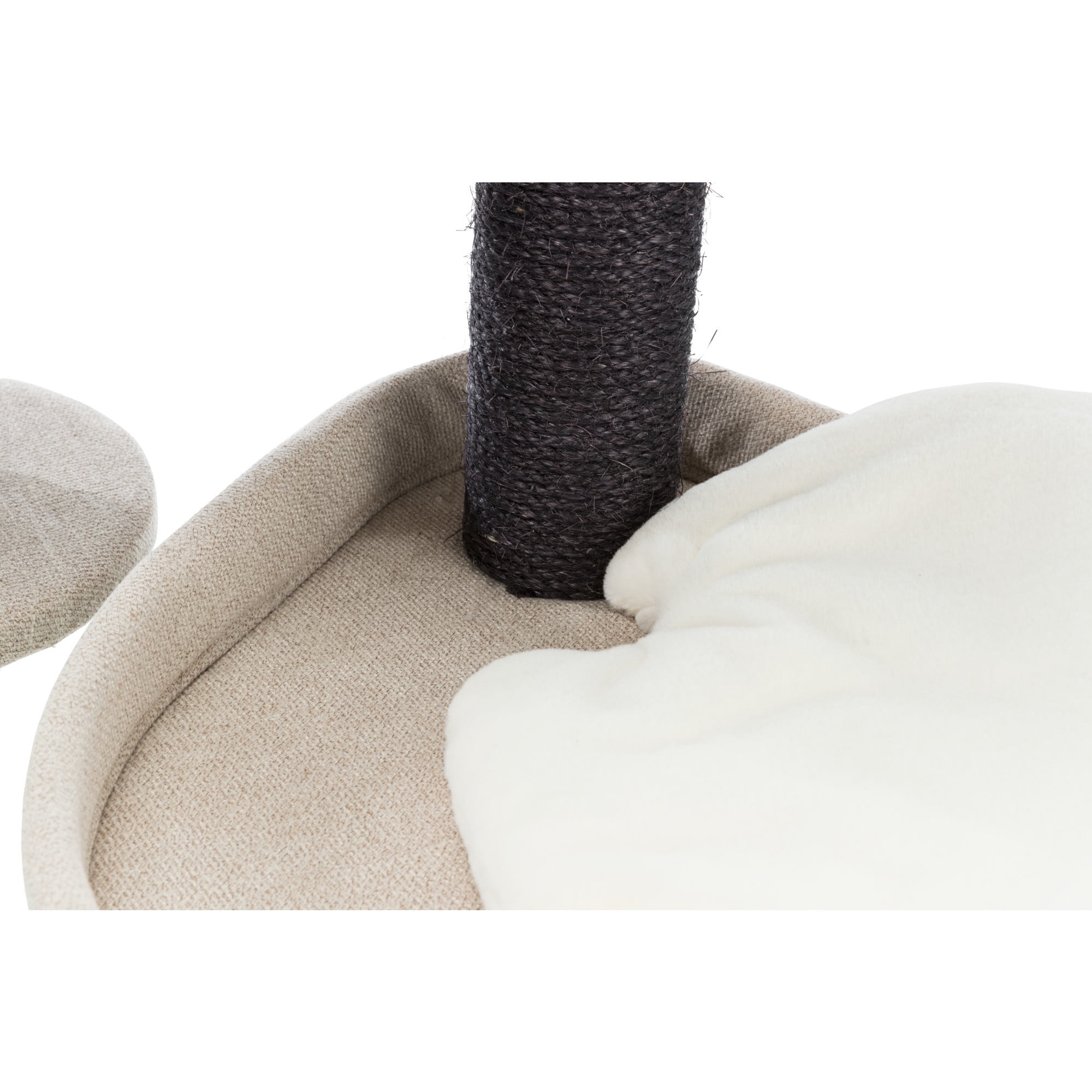 TRIXIE Vidor Plush & Sisal 2-Level 28.3" Cat Tree Scratching Posts Hammock Cushions Cream