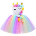 thumbnail image 5 of Vestido de princesa unicornio para niñas, vestido de fiesta de cumpleaños con luces LED, vestidos para niñas con flores y tutú, disfraz de Halloween, 5 of 5