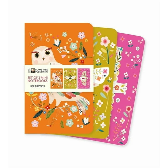 Mini Notebook Collections Bee Brown Set of 3 Mini Notebooks, (Hardcover)