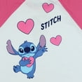 thumbnail image 4 of Disney Stitch T-Shirt Girls' Stretchy Ribbed Double-Sided Raglan Tee, 4 of 5