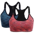 thumbnail image 1 of Pack de 2 sujetadores deportivos de alto impacto para mujer - Camiseta sin costuras para yoga y running con tirantes ajustables (tallas S-XL), 1 of 8