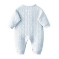thumbnail image 5 of Busydd Cotton Newborn Rompers 0-6 Months Casual Cozy Long Sleeve Infant Romper Fashion Cute Side Tie Jumpsuit, 5 of 8