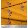 thumbnail image 2 of Soimoi Toile de Coton Cambier Feuilles & Lys Imprimé Floral 1 Yard 42 Inch Wide, 2 of 6