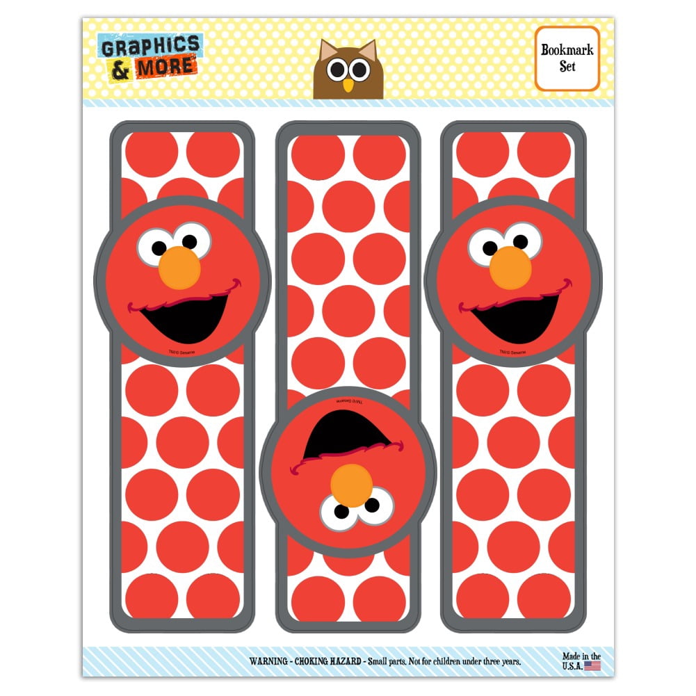 Sesame Street Elmo Face Set of 3 Glossy Laminated Bookmarks - Walmart.com