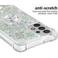 thumbnail image 4 of Samsung Galaxy A32 4G(Not 5G) Case,Creativity Clear Quicksand Glitter Flowing Liquid Floating Soft TPU Case w/Stand Bling Diamond Sparkle Phone Cover for Samsung Galaxy A32 4G  Silver, 4 of 14