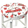 thumbnail image 3 of Hirioo Fire Truck for Round Bar Stool Seat Covers Washable Stool Cushion Slipcover Elastic Bar Chair Covers for 12-14 Inch Chair-13 inch, 3 of 7
