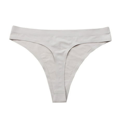 

6 Pack Women s Brief Large Low Waist Traceless One-Piece Invisible T-pants Ice Silk Underwear