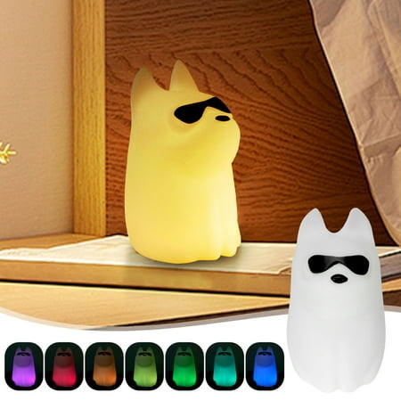 

YFKFYTG Clearance Sales Today Deals Prime Night Light Night Light Cool with White Noise for Sleeping Nice Lamp Dog Night Light Dimmable LED 7 Colors with Timer 15/30/60 Minutes Night Lamp Rechargeable