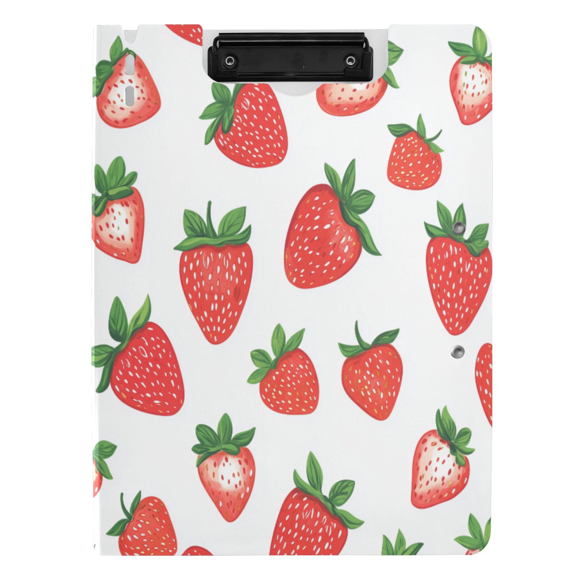 FORMRS A4 Clipboard Folder with Pen Holder Horizontal Foldable School Office Binder, Strawberry