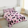 thumbnail image 3 of Castle Fairy Pink Leopard Print Girl Bedding Comforter Set 2pcs,Old Fashion Dreamy Princess Twin Comforter Sets Microfiber,Jungle Animal Cheetah Breathable Bedding Set,Super Cozy Room Decor, 3 of 8