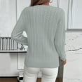 thumbnail image 4 of Women's Cable Knit Sweaters Crewneck Lightweight Long Sleeve Pullover Sweater, 4 of 5