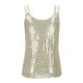 thumbnail image 3 of Women's Sequin Sparkly Tank Top Camisoles Summer Sleeveless Shirts Casual Solid Color Cami Blouses for Club Party Performance V-Neck Concert Vests Outfits, 3 of 7