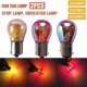 thumbnail image 3 of 2pcs Car Tail Lamp Stop Light S25 PY21W 50DCA BAU15S Silver / Chrome Amber red Glass 12V 21W 1156 BAY15D P21/5W Indicator Bulb, 3 of 5