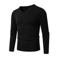 thumbnail image 7 of Generic Men's Cotton V Neck Sweaters Long Sleeve Knitted Jumper Sweater Fall Winter Long Sleeve Pullover Tops, 7 of 7