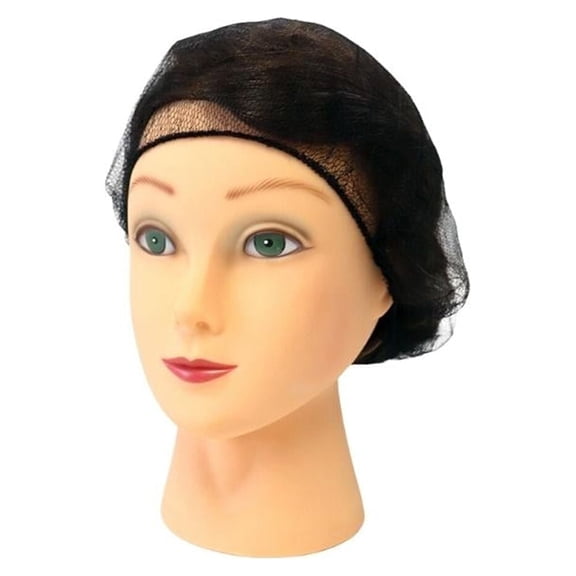 MMBM 2000 Pcs - 24" Black Disposable Nylon Honeycomb Hair Nets, 16-17gsm