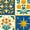 Color 2, variant on Mexican Talavera Peel and Stick Wallpaper Floral Star Tile Blue Yellow Scandinavian Folk Wall Mural 17.7in x 9.8ft Self Adhesive Removable Wall Paper Renter Friendly Wallpaper for Bedroom