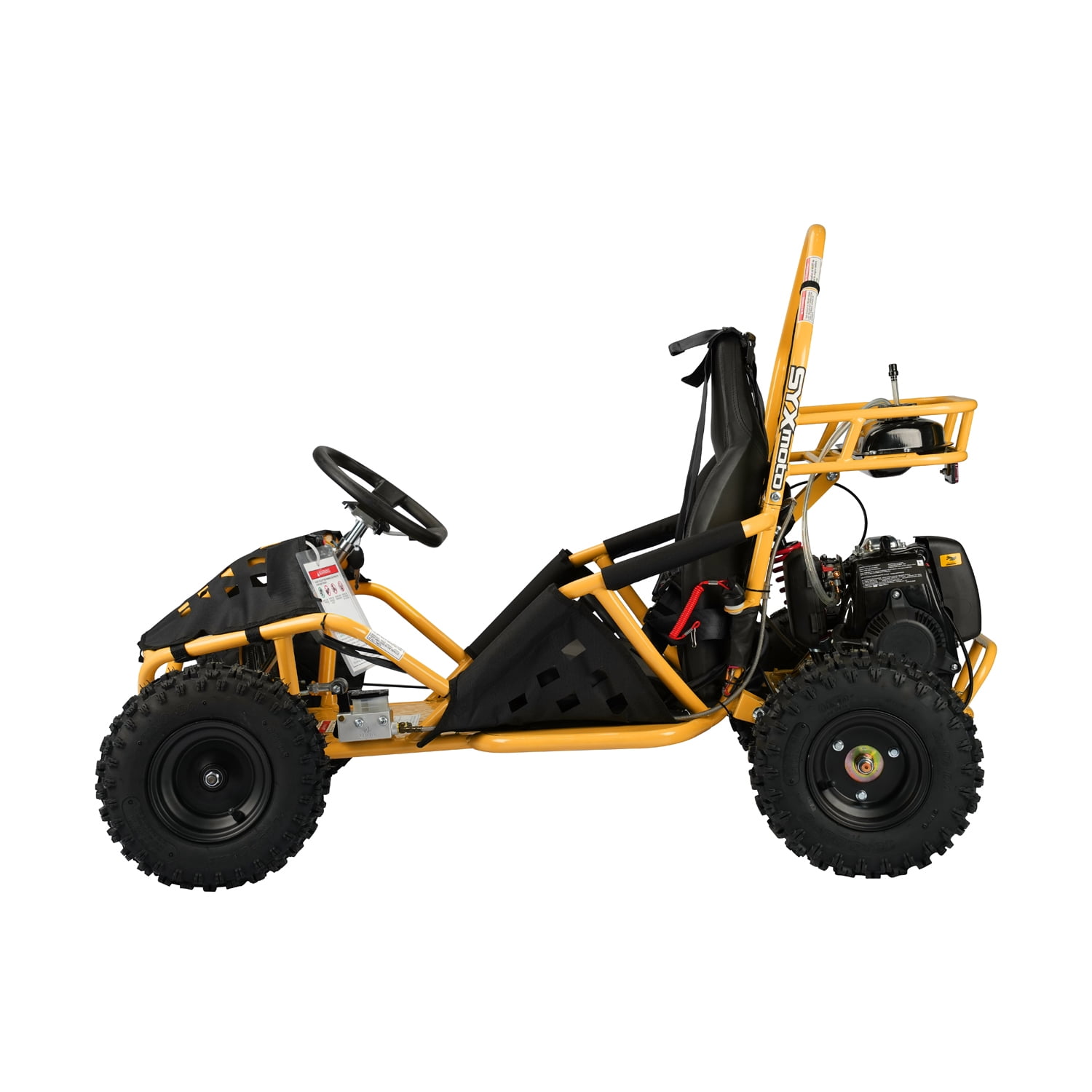 SYX MOTO GK-49A 50cc 4 Stroke Gas Powered Kids Ride on 1-Seater Go Kart, School Bus Yellow
