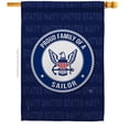 thumbnail image 1 of Breeze Decor H108538-BO Proud Family Sailor House Flag Armed Forces Navy 28 x 40 in. Double-Sided Decorative Vertical Flags for Decoration Banner Garden Yard Gift, 1 of 1