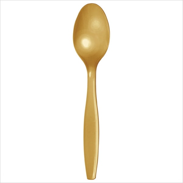 Premium Plastic Spoons Bulk Glittering Gold,Pack of 50