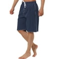 thumbnail image 4 of INSPIRE CHIC Men's Casual Holiday Solid Color Drawstring Waist Beach Board Shorts 30 Navy Blue, 4 of 6