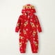 thumbnail image 5 of Pijama de polar grueso rojo de manga larga con capucha y astas en 3D con estampado de ciervos para toda la familia a juego para Navidad, 5 of 5