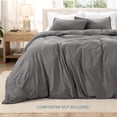 thumbnail image 4 of Bare Home Washed Duvet Cover Set - Ultra-Soft - Premium 1800 Collection - 3 Piece - King, Gray, 4 of 8