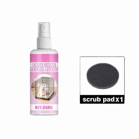 EGNMCR Pet Cage Rust Remover Spray With Free Pad Cage Shine Repair Agent Metal Crate Polishing Cleaner For Dog Bird Iron Cage Rust 55ml A detergent