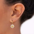 thumbnail image 2 of Turandoss Daisy Huggie Hoop Earrings for Women 14K Gold Plated Tiny Dainty Daisy Flower Dangle Jewelry Teacher Appreciation Mothers Day Graduation Gifts for Her Mom Kids Teen Girls Wife Ideas, 2 of 6