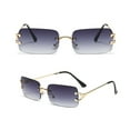 thumbnail image 2 of 2 Pairs Unisex Retro Metal Frame Rimless Classic Fashion Sunglasses for Men Women Ladies, 2 of 6