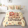 thumbnail image 2 of Homewish Brown Kawaii Capybara 7-Piece Twin Bedding Sets,Cartoon Animal Bedding Comforter Set,Rainbow Stars Pattern Sheet Sets For Girl Boy,Breathable Home Decor Reversible, 2 of 8