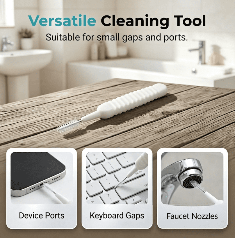 2026 upgraded Shower Head Cleaning Brush for Small Hole,New Multifunctional Shower Head Cleaning Brushes for Household Bathroom, Crevice Tiny Brush, for Shower Head, Faucet, Kitchen Sink, Small Holes