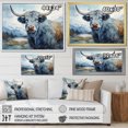 thumbnail image 4 of Designart "Painted Blue And Grey Yaks" Yaks Floater Framed Canvas Art Print, 4 of 5