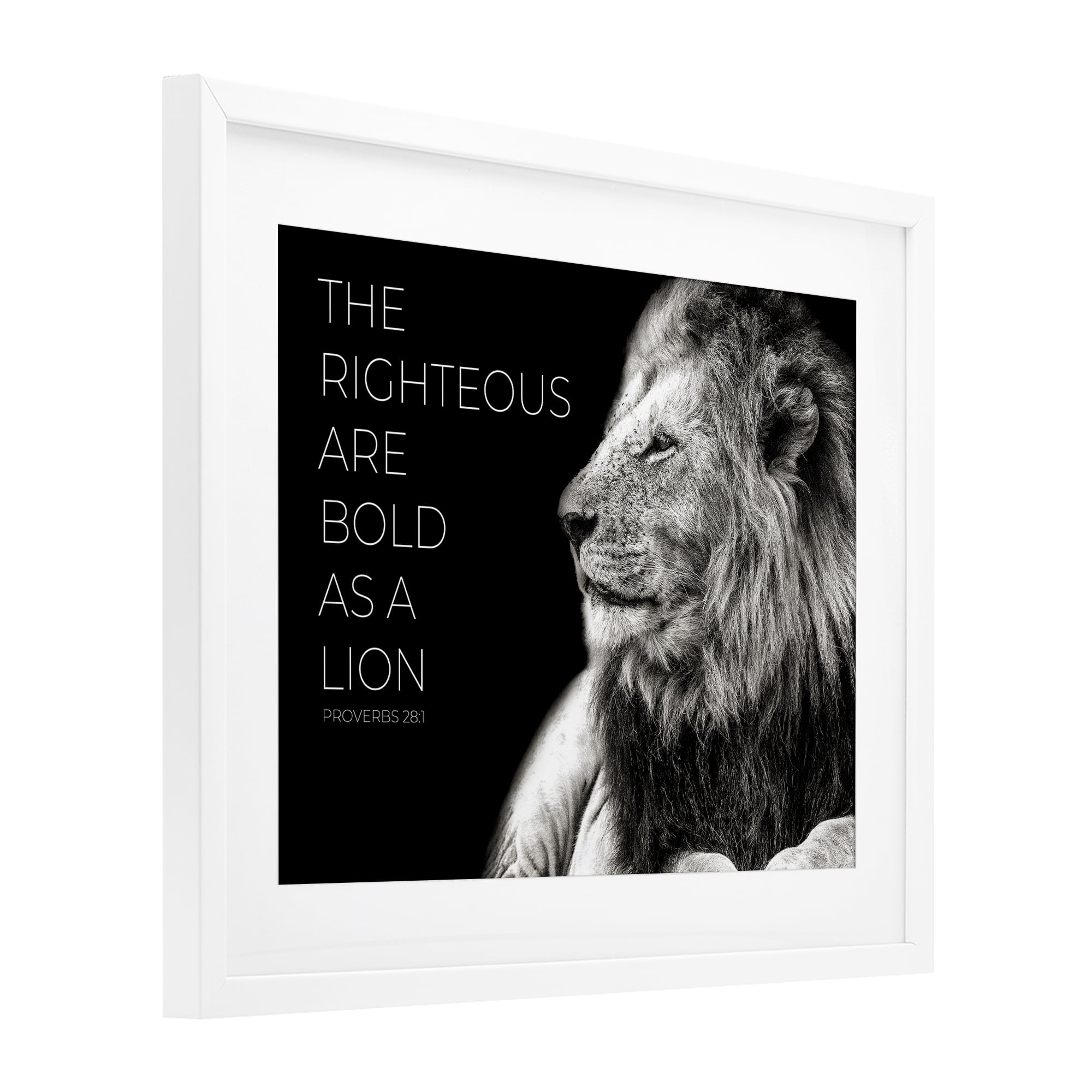 Stupell Industries The Righteous Bold As A Lion White Framed Print Under Glass, design by Shelley Lake