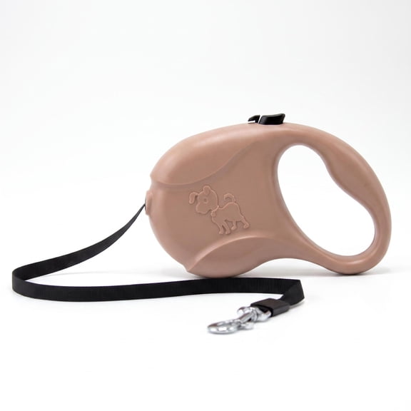 Likaty Retractable Dog Leash,16ft Strong & Durable Heavy Duty Walking Leash for S to L Dogs up to 55 lbs Non Slip Grip Leashes for Small Medium Dog Travel Accessories,Brown