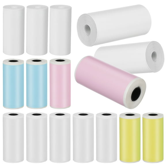Pungan Mini Printer Paper 16 Rolls Sticker Printer Papers Mini Printer Paper Thermal Printer Stickers Thermal Printer Label Paper,2.2"X0.98"X0.98"