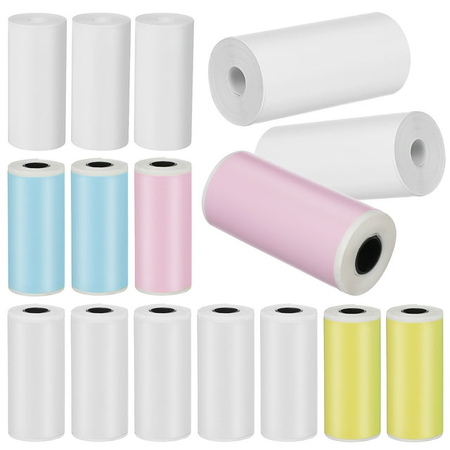 Miangastore 16 Rolls Mini Printer Papers Thermal Printer Paper Mini Pocket Printer Sticker Mini Thermal Printer Label Paper