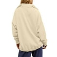 thumbnail image 6 of larppty Womens Oversized Sweatshirt Long Sleeve Henley Pullover Tops 2025 Fall Casual Button Loose Fit Fashion Outfits (Khaki, XXL), 6 of 6